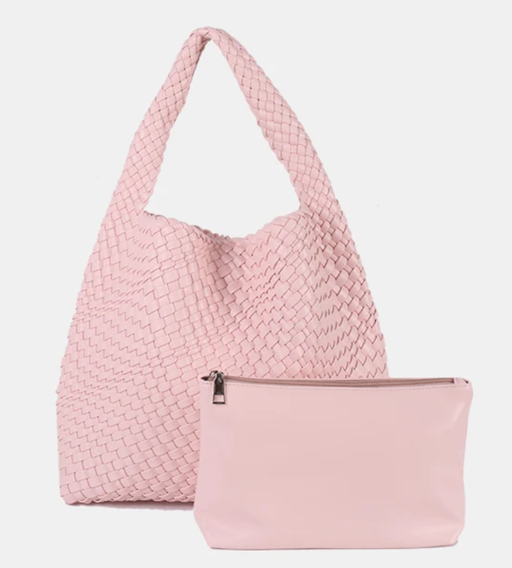 LIKEBAG Fashion Ladies Original Hand Woven Handbag PU Leather Woven Women Large Capacity Tote Bag With Small Bag 24Hr Smart